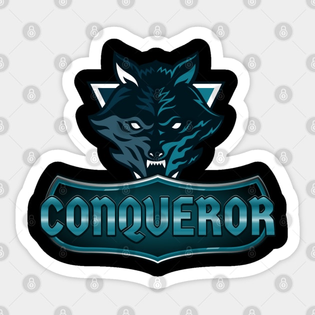 Conqueror Sticker by Wolf Clothing Co